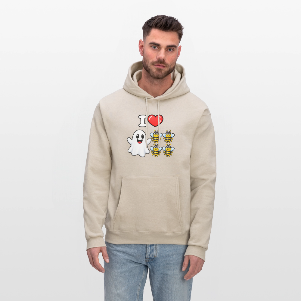 I Heart Boo Bees Hoodie – Funny Halloween Adult Humor - Sand