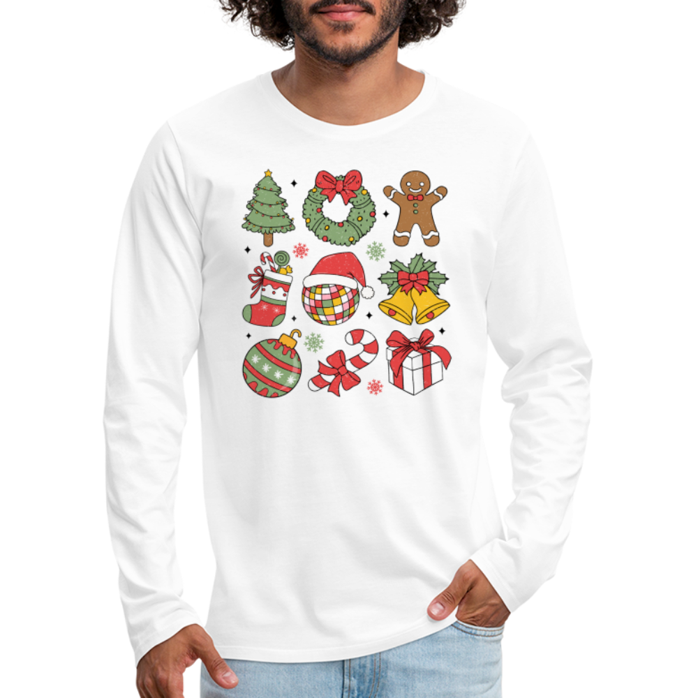 Christmas Holiday Season Men's Premium Long Sleeve T-Shirt - white