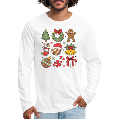 Christmas Holiday Season Men's Premium Long Sleeve T-Shirt - white