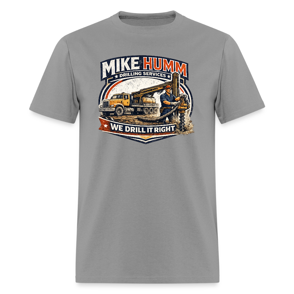 Mike Humm Drilling Services T-Shirt (Adult Humor, Sexual Humor) Color: rock