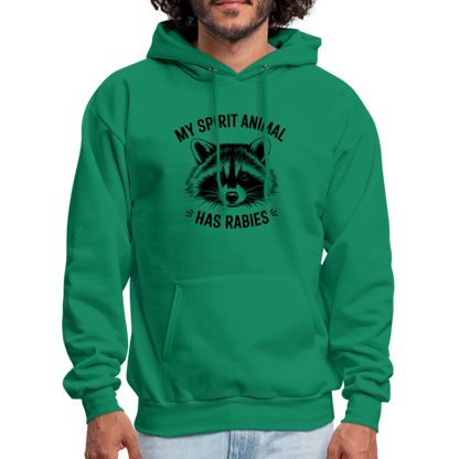 My Spirit Animal Has Rabies Hoodie - kelly green