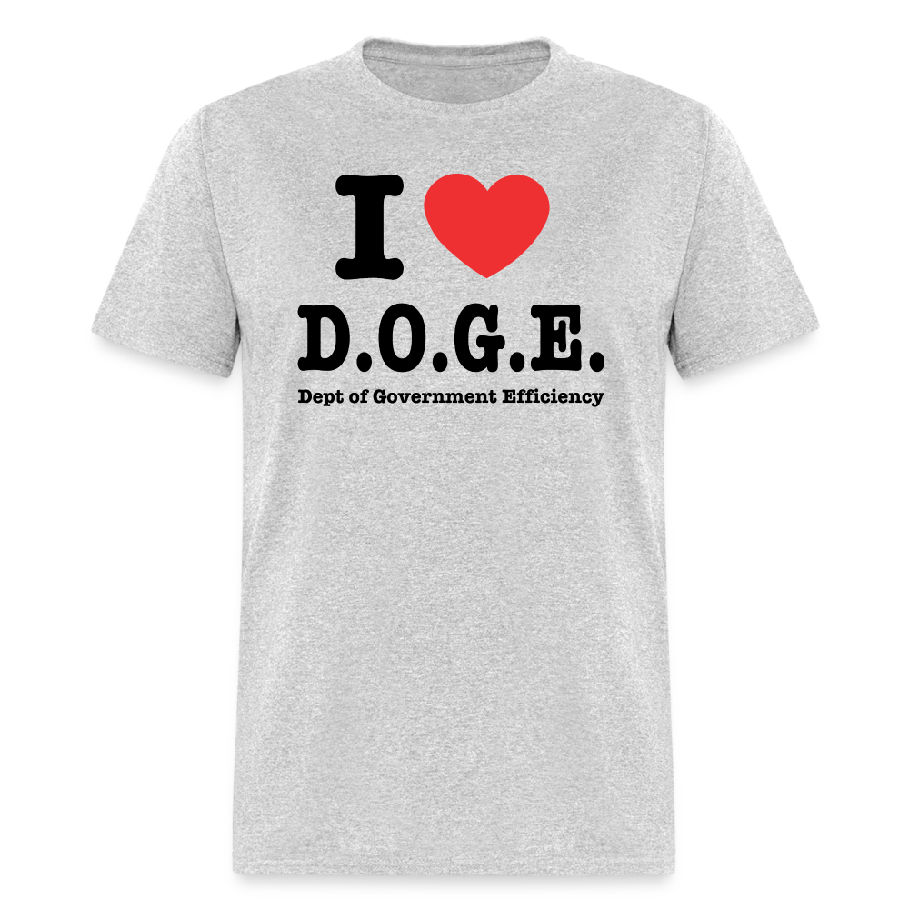 I Heart DOGE (Dept of Government Efficiency) T-Shirt - heather gray