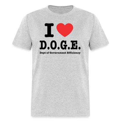 I Heart DOGE (Dept of Government Efficiency) T-Shirt - heather gray