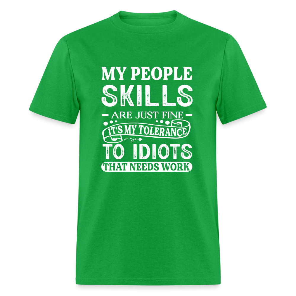 My People Skills Are Just Fine T-Shirt - bright green