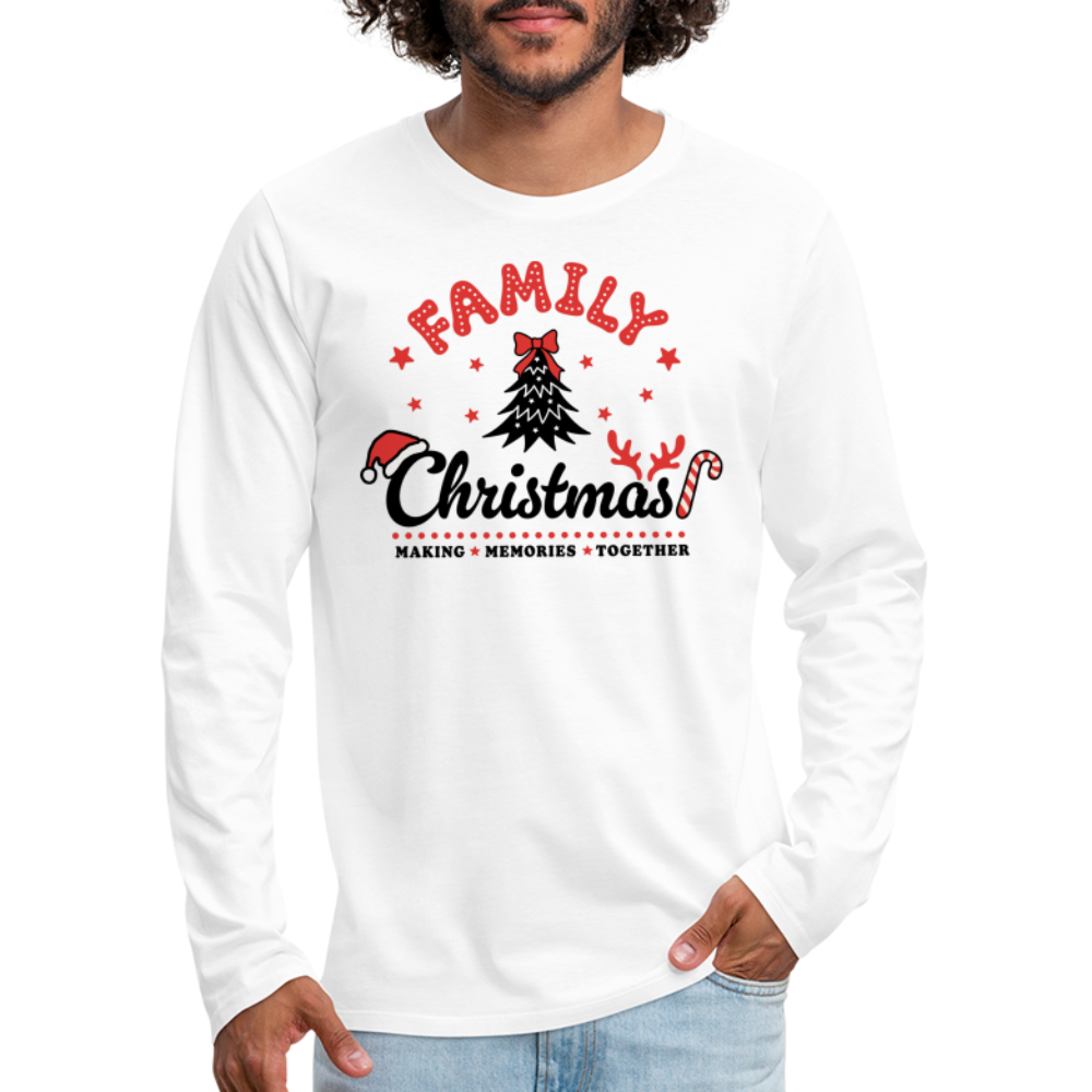 Family Christmas Making Memories Together Men's Premium Long Sleeve T-Shirt - white