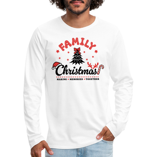 Family Christmas Making Memories Together Men's Premium Long Sleeve T-Shirt - white