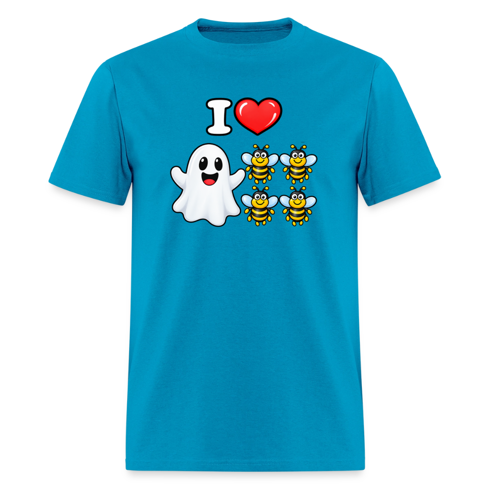 I Heart Boo Bees T-Shirt – Funny Halloween Adult Humor - turquoise