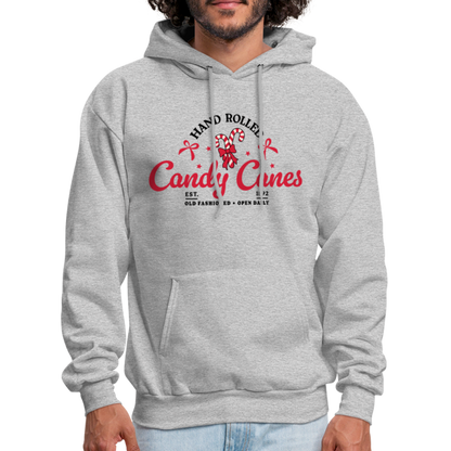 Hand Rolled Candy Canes Hoodie - heather gray