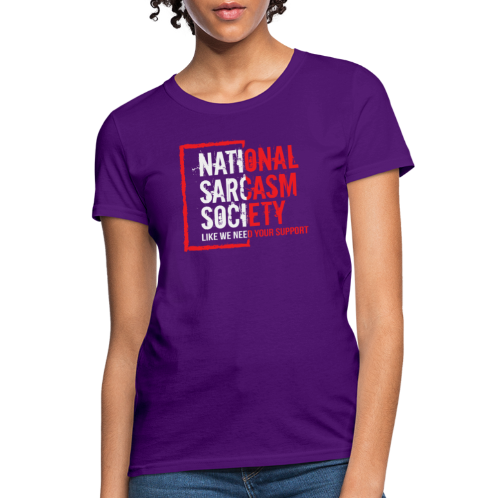 National Sarcasm Society Women's Contoured T-Shirt - purple