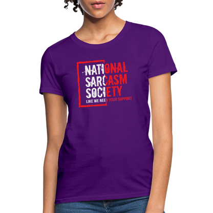 National Sarcasm Society Women's Contoured T-Shirt - purple