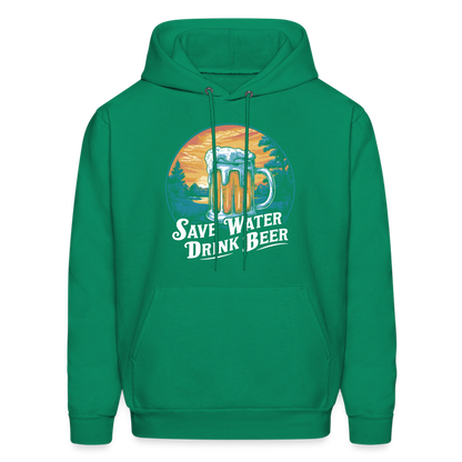 Save Water Drink Beer (Funny Drinking) Hoodie - kelly green