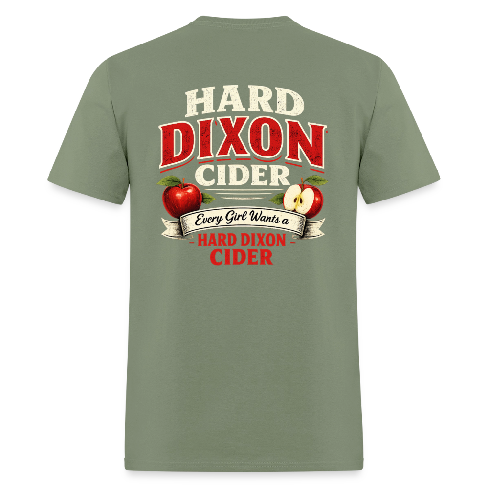 Hard Dixon Cider Funny Graphic T-Shirt (Front & Back Print) Color: Navy