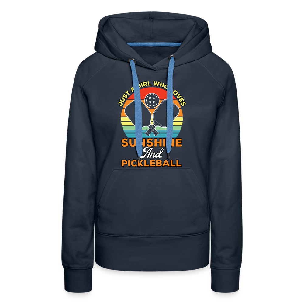 Just A Girl Who Loves Sunshine and Pickleball Premium Hoodie - navy