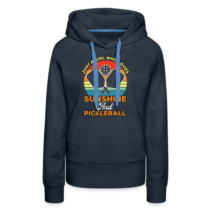 Just A Girl Who Loves Sunshine and Pickleball Premium Hoodie - navy