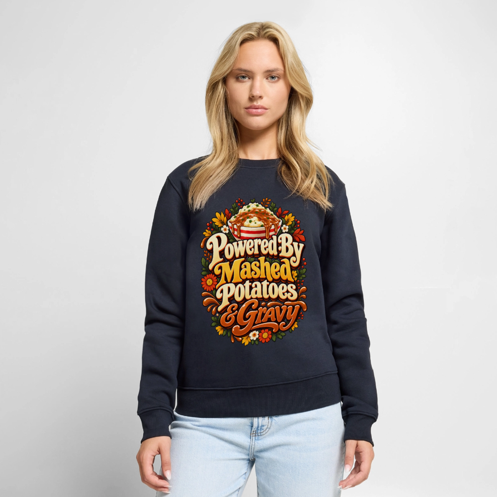 Powered by Mashed Potatoes & Gravy – Fall Floral Men’s Premium Sweatshirt - navy