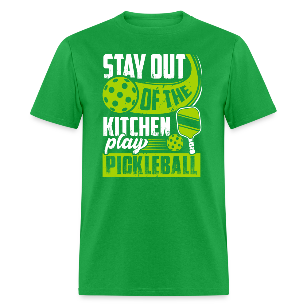 Stay Out Of The Kitchen Play Pickleball T-Shirt - bright green