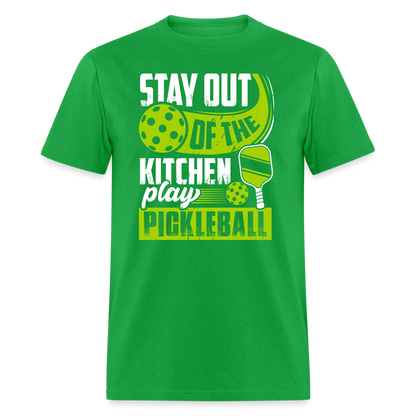 Stay Out Of The Kitchen Play Pickleball T-Shirt - bright green