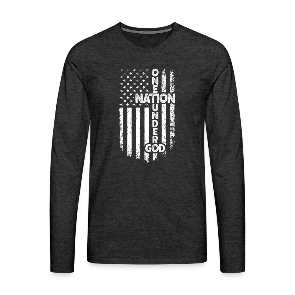 One Nation Under God Men's Premium Long Sleeve T-Shirt - charcoal grey