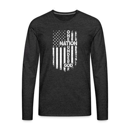 One Nation Under God Men's Premium Long Sleeve T-Shirt - charcoal grey