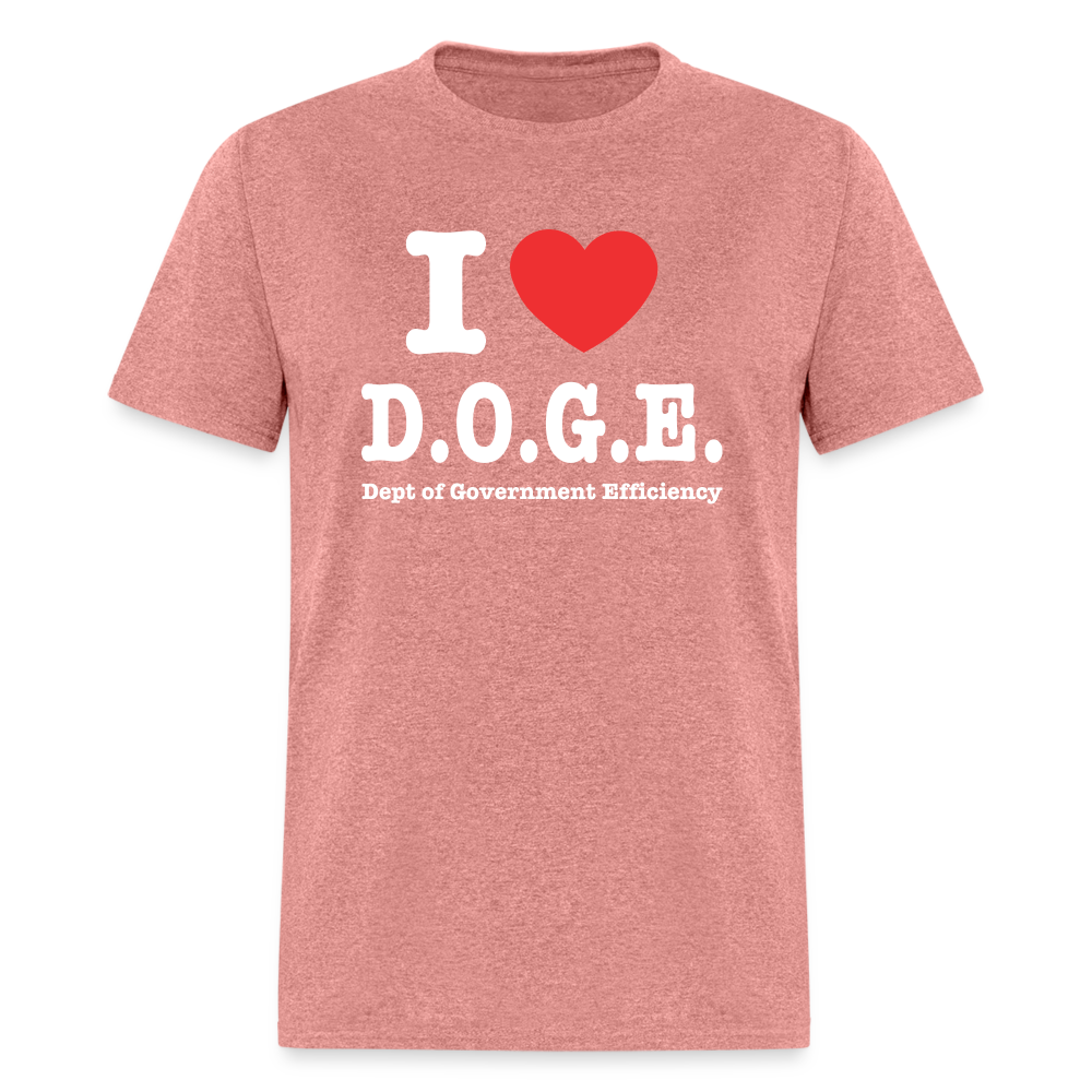 I Love DOGE (Dept of Government Efficiency) T-Shirt - heather mauve