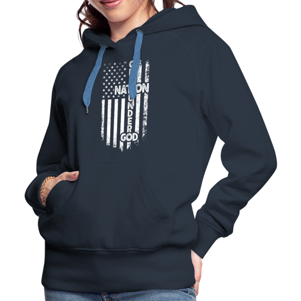 One Nation Under God Women’s Premium Hoodie - navy