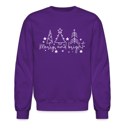 Merry and Bright (Christmas) Sweatshirt - purple