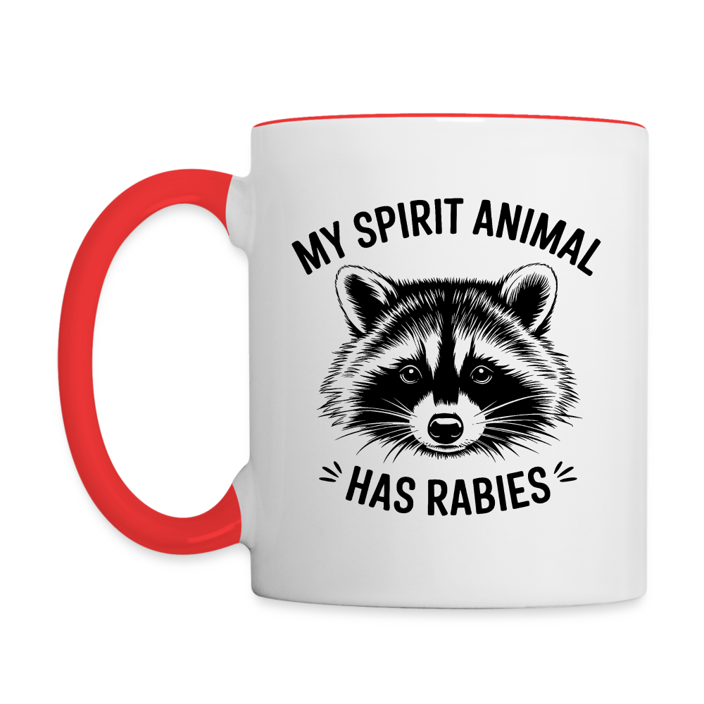 My Spirit Animal Has Rabies Coffee Mug - white/red