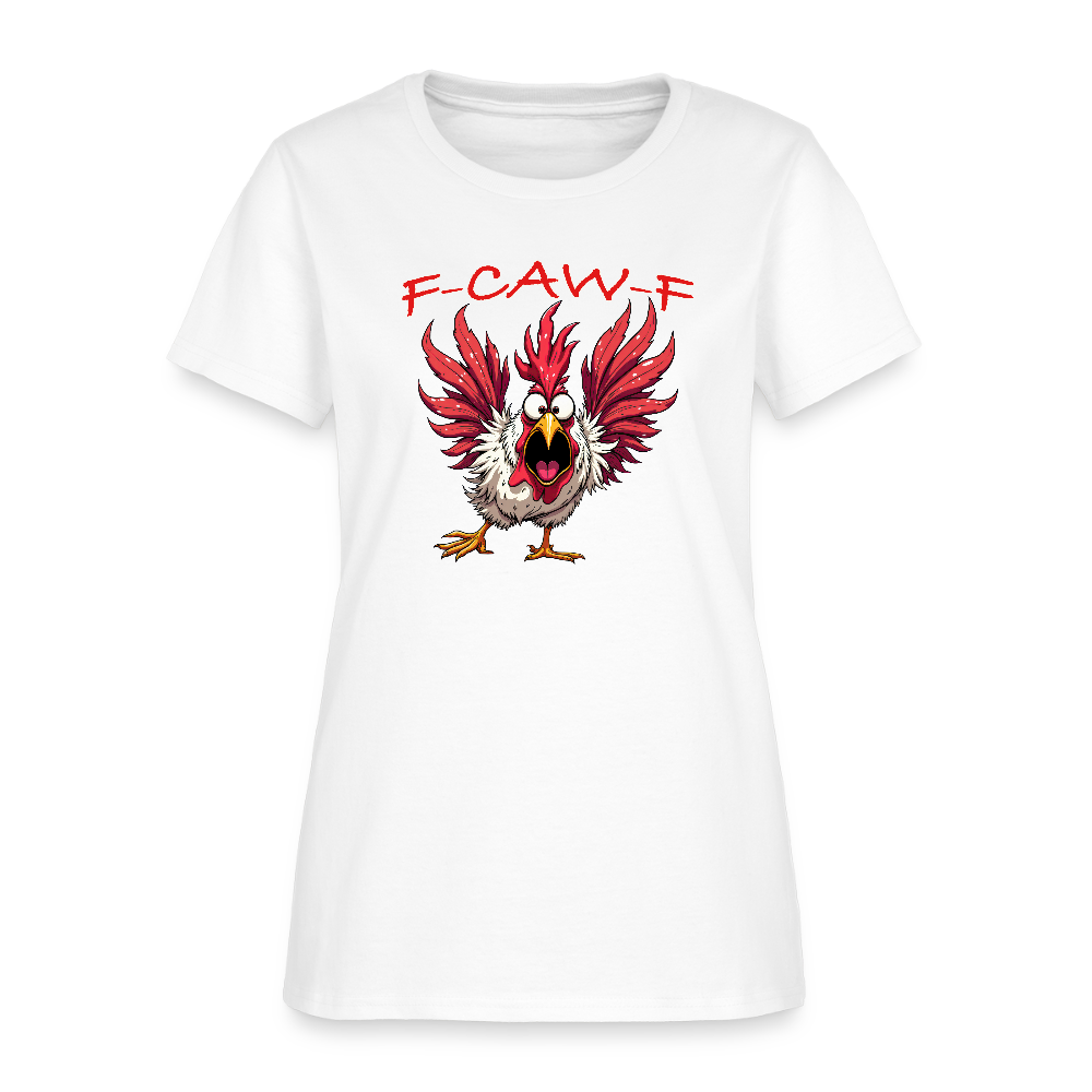 F-CAW-F Women’s T-Shirt – Funny Rooster Tee Color: white