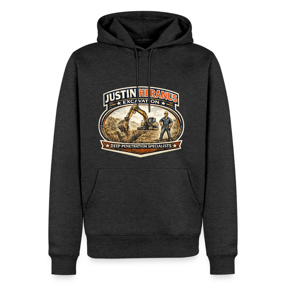 Justin Heranus Drilling Co Hoodie Funny Adult Humor Gear Color: heather anthracite