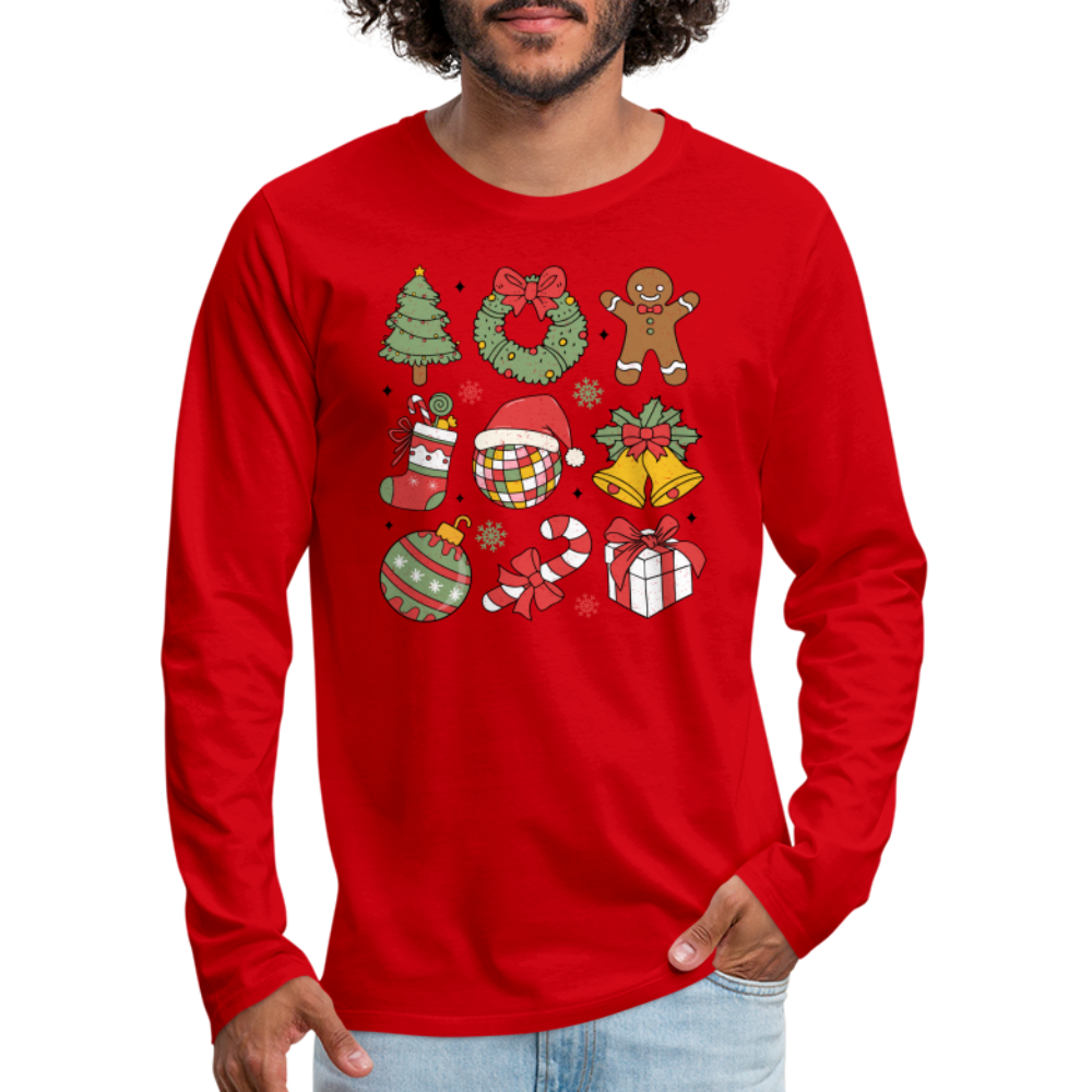 Christmas Holiday Season Men's Premium Long Sleeve T-Shirt - red