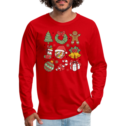 Christmas Holiday Season Men's Premium Long Sleeve T-Shirt - red