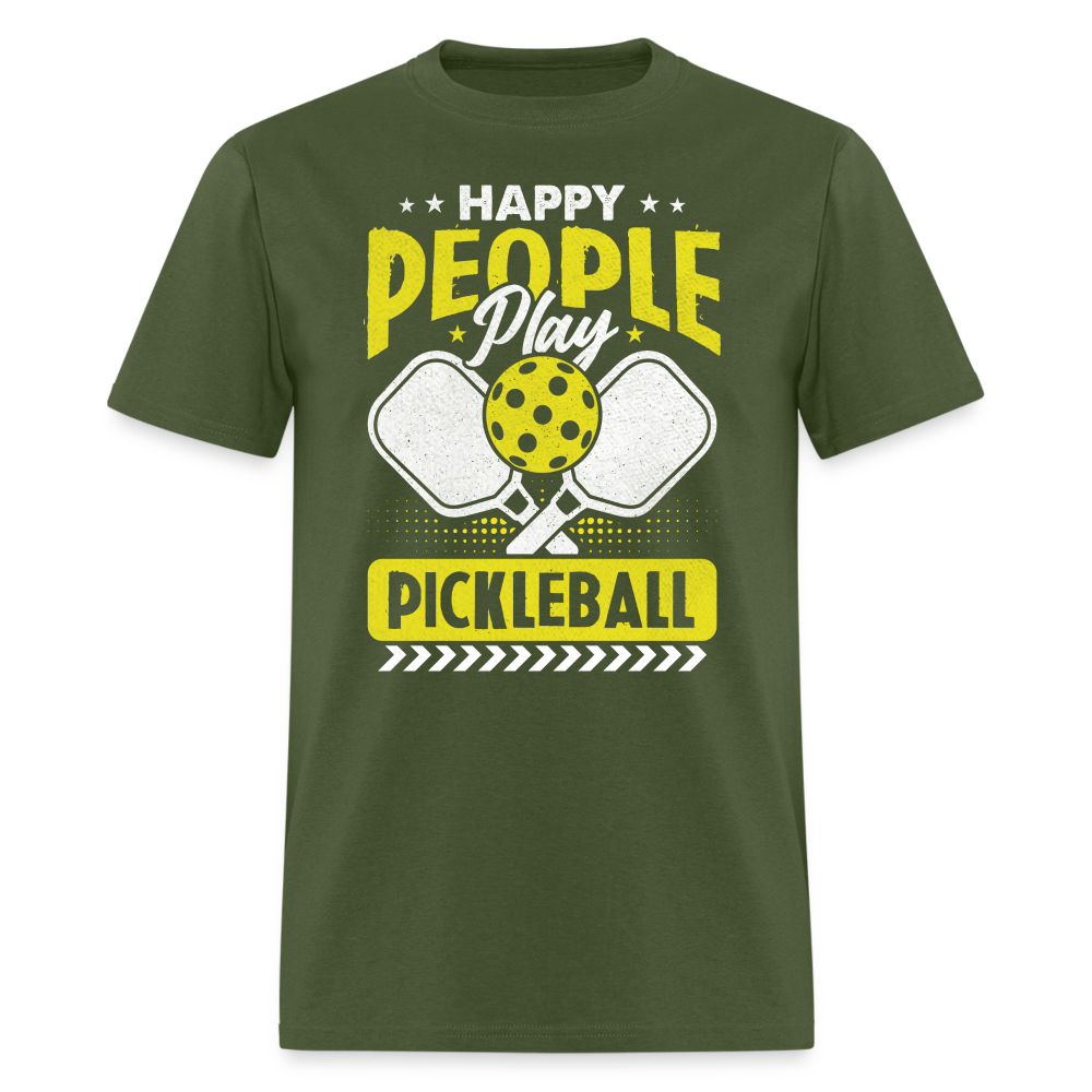 Happy People Play Pickleball T-Shirt - military green