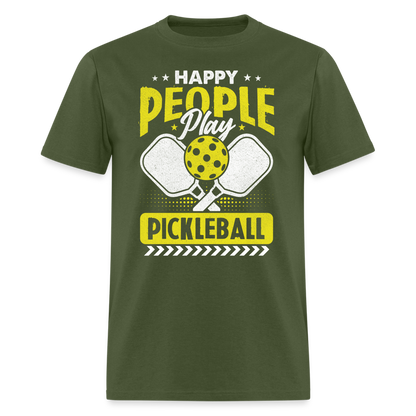 Happy People Play Pickleball T-Shirt - military green