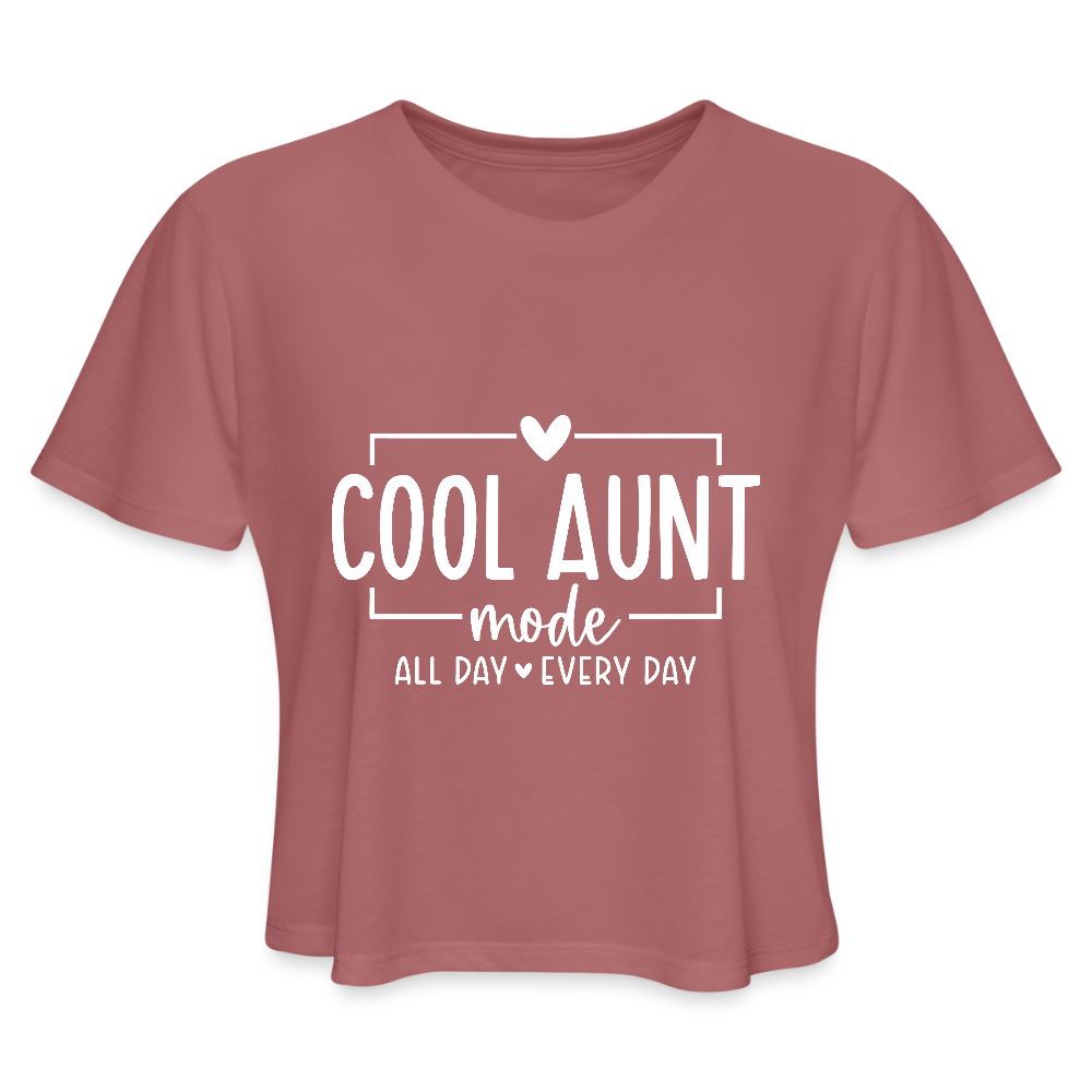 Cool Aunt Mode Women's Cropped T-Shirt - mauve