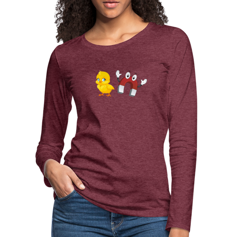 Chick Magnet Women's Premium Long Sleeve T-Shirt - Color: heather burgundy