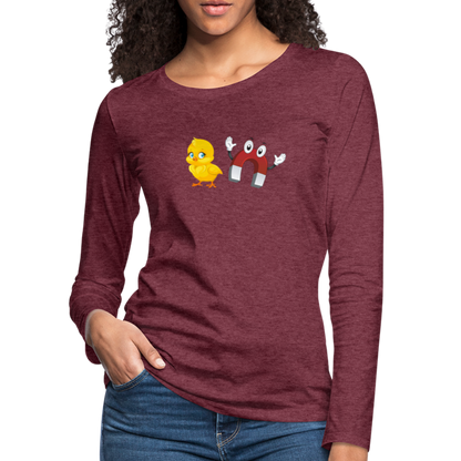 Chick Magnet Women's Premium Long Sleeve T-Shirt - Color: heather burgundy