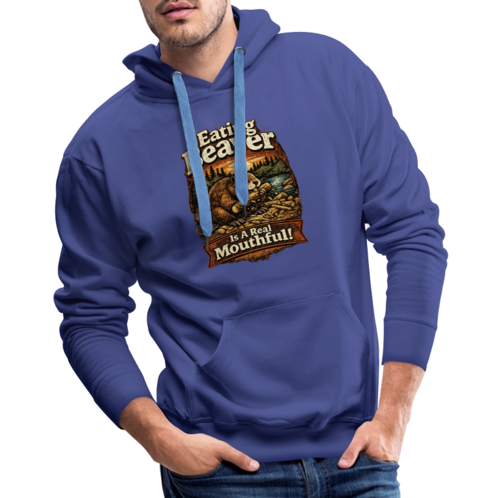 Eating Beaver is a Real Mouthful Funny Adult Hoodie - royal blue