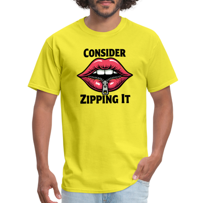 Consider Zipping It T-Shirt - yellow