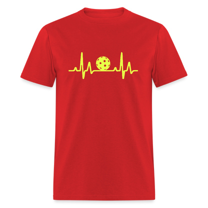 Pickleball Heartbeat T-Shirt - red