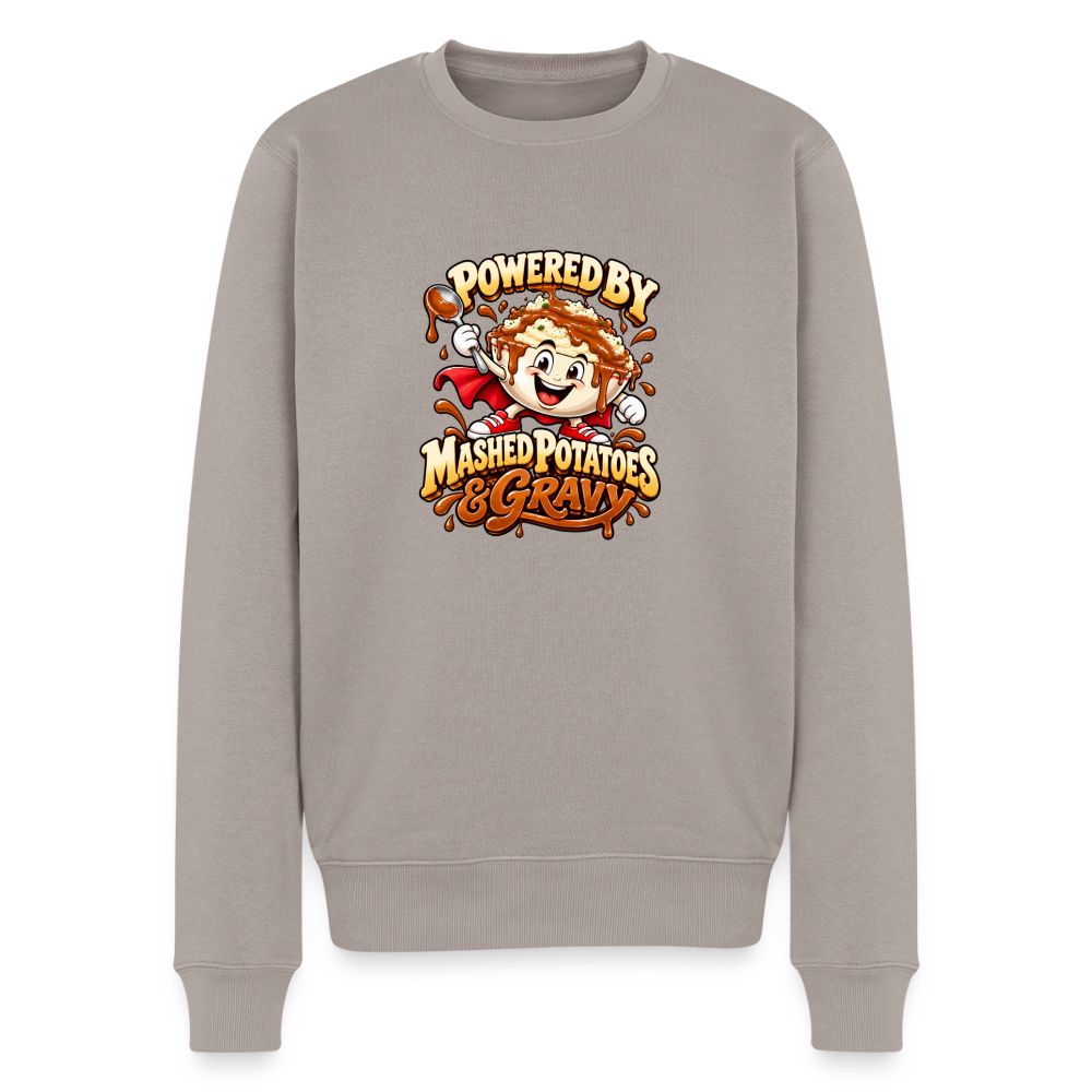 Powered by Mashed Potatoes & Gravy – Superhero Men’s Premium Sweatshirt - taupe