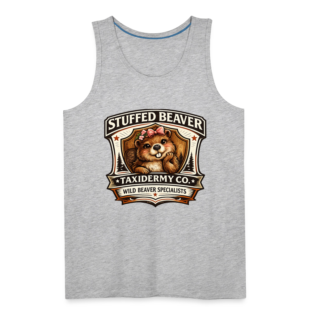 Stuffed Beaver Taxidermy Funny Tank Top Color: Deep Navy