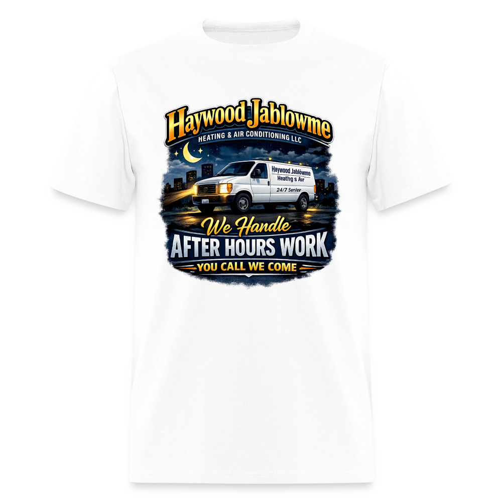 Haywood Jablowme Funny HVAC T-Shirt Color: White