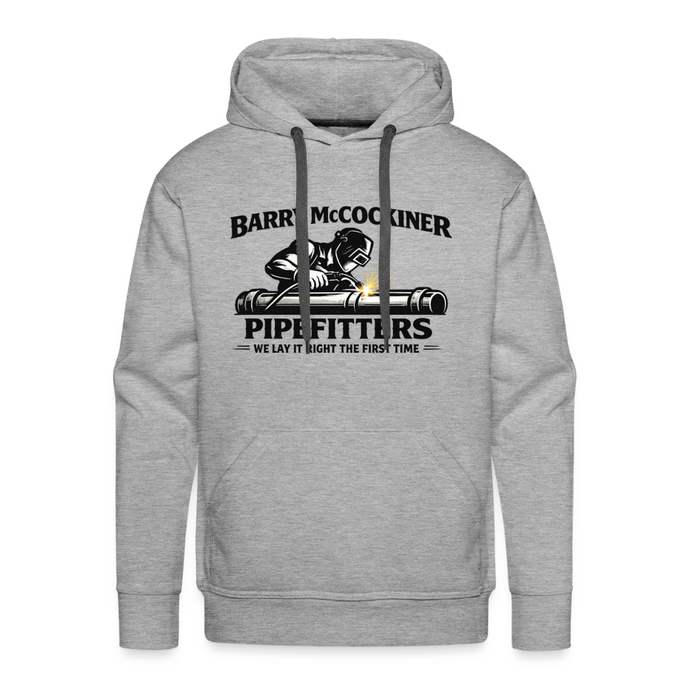 Barry McCockiner Pipefitters Funny Adult Hoodie Color: Heather Grey