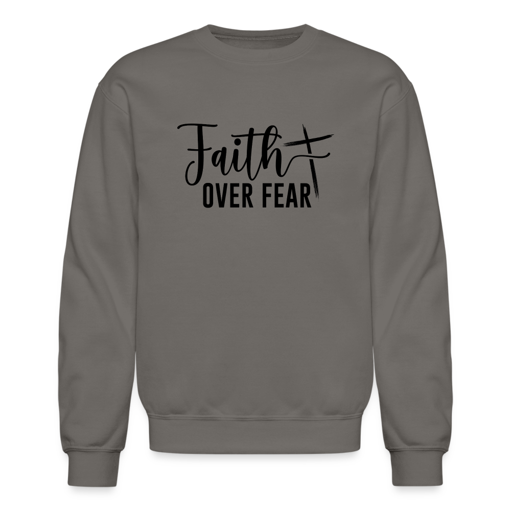 Faith Over Fear Sweatshirt - asphalt gray