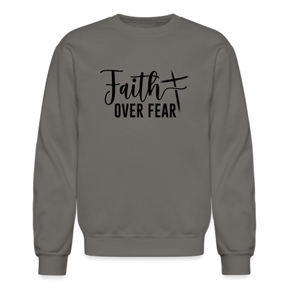 Faith Over Fear Sweatshirt - asphalt gray