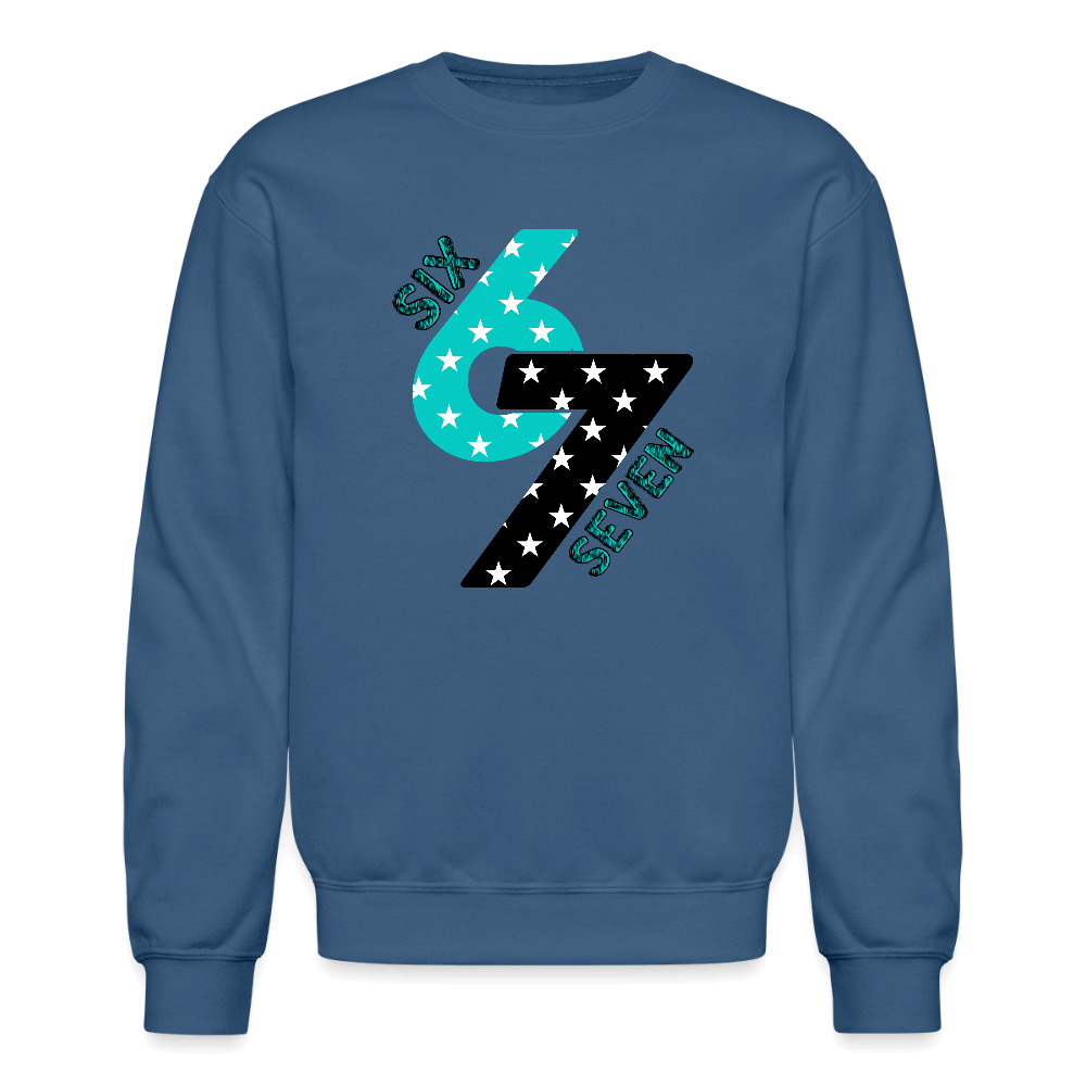 Six Seven 67 (Star) Sweatshirt Color: indigo blue