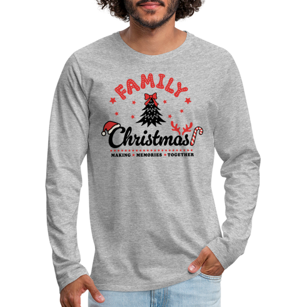 Family Christmas Making Memories Together Men's Premium Long Sleeve T-Shirt - heather gray