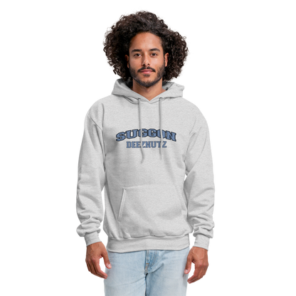 Suggon Deeznutz Hoodie (in Blue Ball Colors - Funny Sexual Humor) - ash 