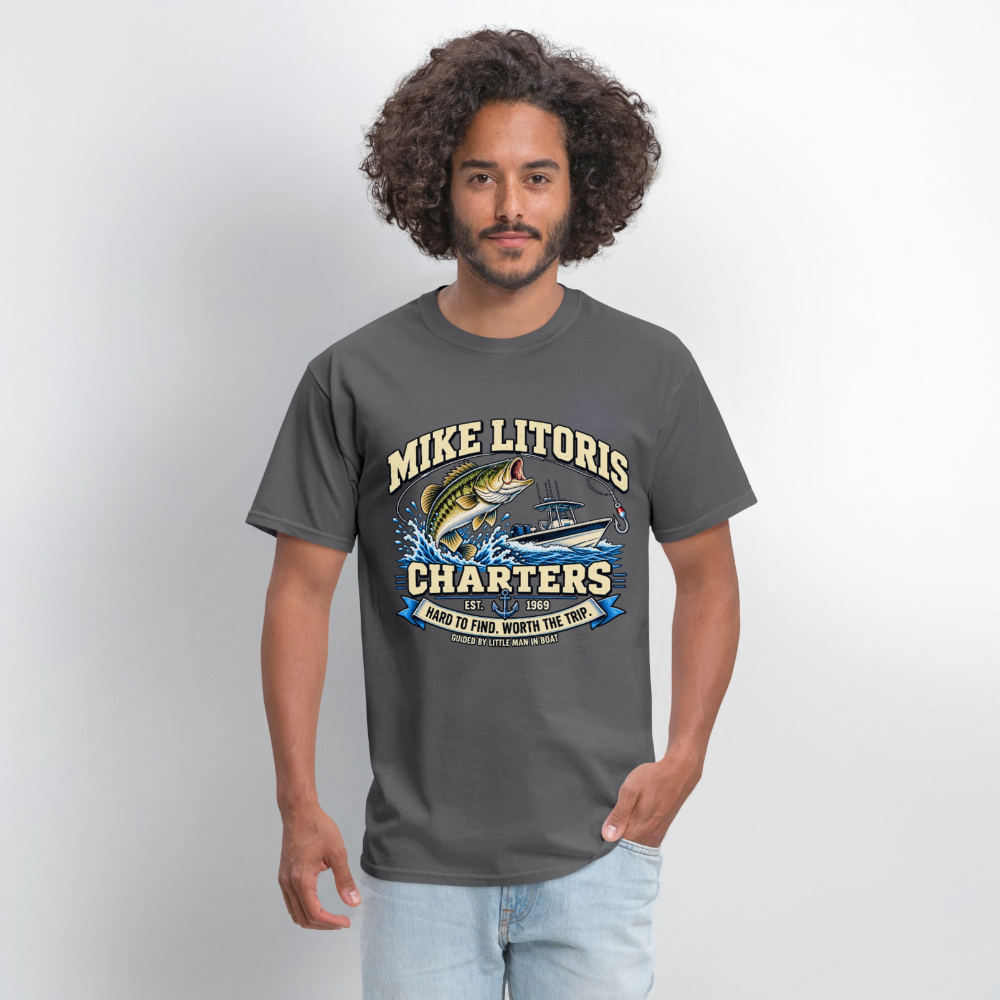 Mike Litoris Fishing Charters T-Shirt Color: Black