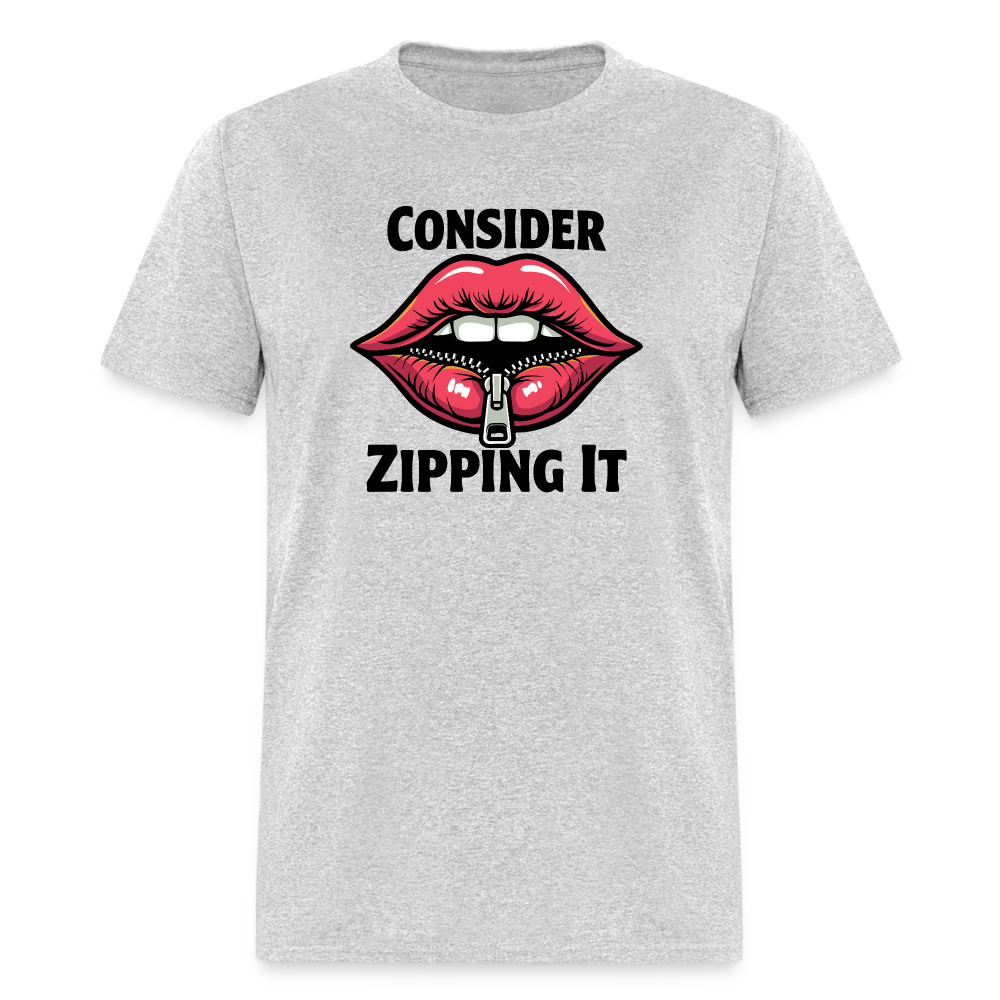 Consider Zipping It T-Shirt - heather gray